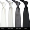 ZENXUS Solid Skinny Ties for Men, 2.5 inch Slim Silver