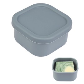 Square Travel Soap Case, Bar Soap Holder for Dr Squatch, Silicone Soap Case with Soap Saver, Portable Shampoo Bar Soap Box for Shower, Travel, Camp(Cement Gray)