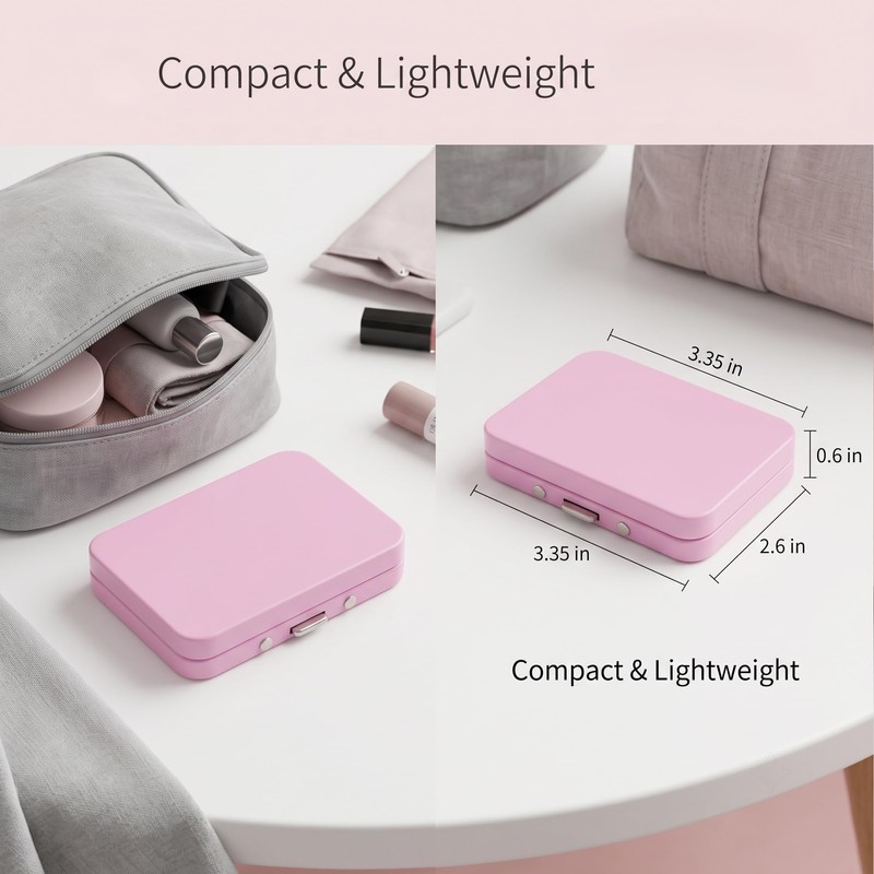 2Pack 2-in-1 Dental Floss & Cotton Swab Cases with Mirror