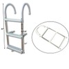 Marine Boat Aluminum White POLYETHYLENE Swim Boarding 3 Steps Ladder