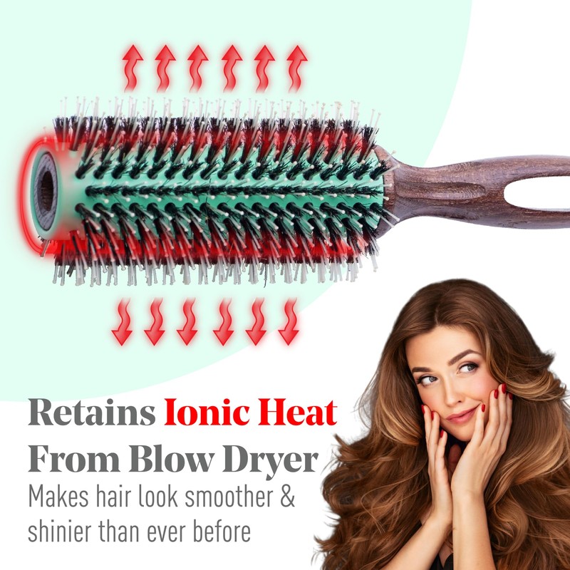 MINT Eco-Friendly Boar Bristle Round Brush for Blow Drying |