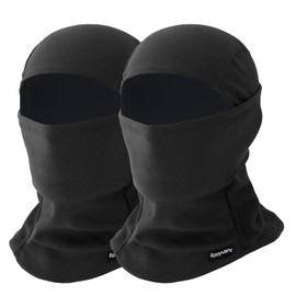 rooyvany Balaclava Ski Mask, Warm, Breathable & Lightweight, Full Coverage Fleece Winter Face Mask for Men & Women(Black/Black)