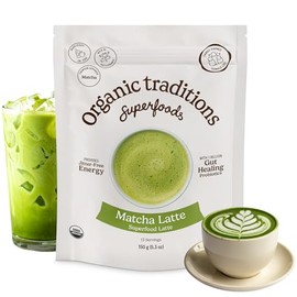 Organic Traditions Matcha Latte con probióticos y vainilla 5 3 oz 150 g                                                                               