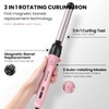 Rotating Curling Iron 3 in 1 Set, Automatic Curling Wand