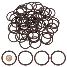 AHANDMAKER 100 PCS Wooden Hoop Rings Brown Natural Macrame Wood Rings Wooden Circles Ornaments Wood Frame Craft for Making Wedding Wreath Decor and Wall Hanging Crafts