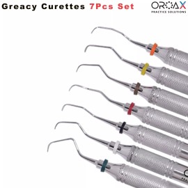 OROAX Juego de 7 curetas periodontales dentales Gracey con mango hueco para laboratori