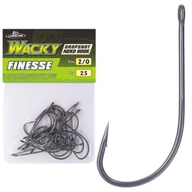 Drop Shot Hooks Wacky Rig Neko Bass Fishing Finesse Worm Size 2/0~#4 25Pack Bulk (2/0 Pack of 25)