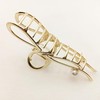 B/C Hair Claw Large Ribbon With Pearl (Gold)