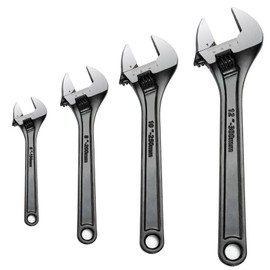 4 Pcs Adjustable CR-V Wrench Set, 6, 8, 10, 12 Inch Wrenches, Chrome Vanadium Steel, Wide Jaw Black Oxide Finish Craftsman Adjustable Wrench
