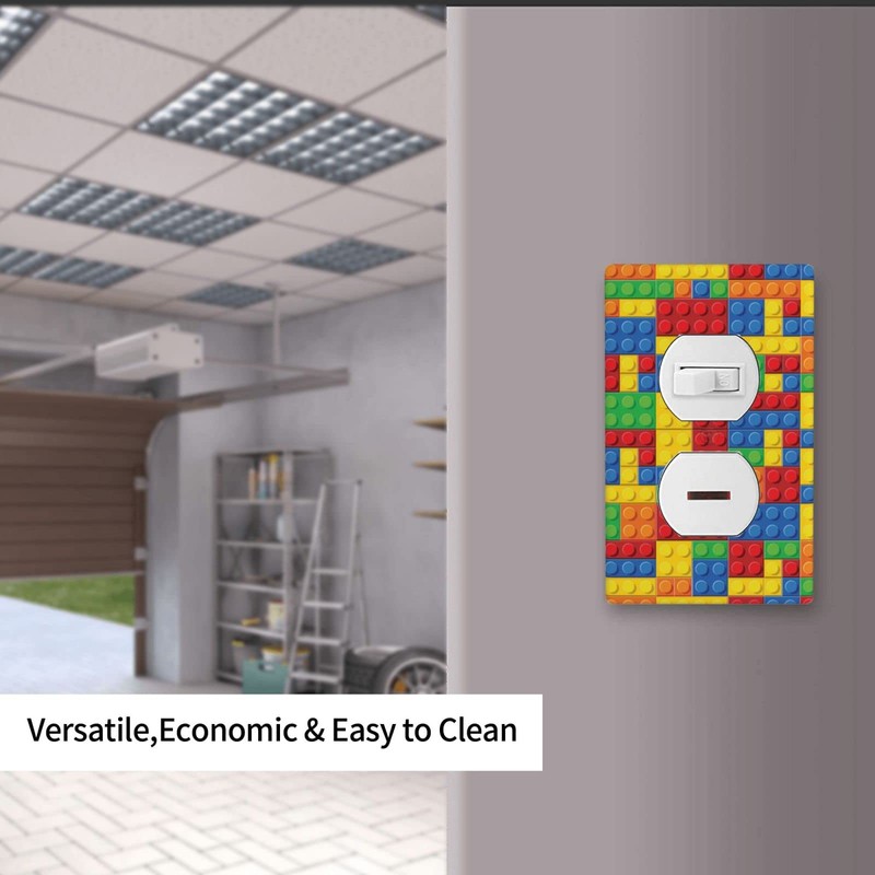 Colorful Bricks Wall Plates Outlet Light Switch Plate Cover