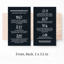 Havongki - 100 pack - 2 x 3.5" Premium Microdermabrasion Aftercare Instructions Cards Care PMU Supplies for Professional Esthetician - MA03A100_N