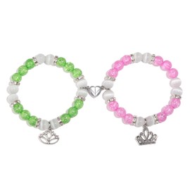 Korotho Best Friend Bracelets Gifts Matching Princess Frog Friendship Bracelet for Bestie Bff Frog Inspired Friendship Jewelry for Sister Pink Promise Long Distance Relationship Bracelets (FP)