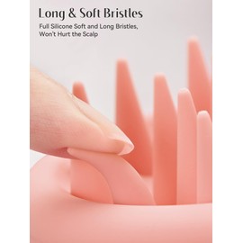 HEETA Scalp Massager Hair Growth, Scalp Scrubber with Soft Bristles, Integrated Silicone Design, Scalp Exfoliator for Dandruff Removal & Relax Scalp, Shampoo Brush Fit Wet Dry Hair Use, Light Pink