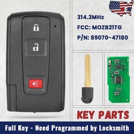 KEYECU for Toyota Prius 2004-2009 Smart Key No Keyless Remote Fob MOZB21TG 89070-47180