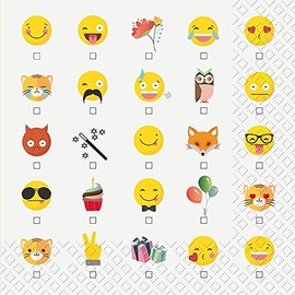 Flix Emoji design 3 ply printed paper napkin by Stewo / 20 Pack - 33x33cm