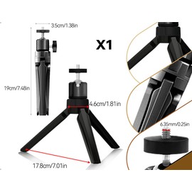 Emezddo Beamer Ständer,Mini Stativ mit 1/4'' Schraube,Beamer Halterung Standfuß mit Metall 360° Drehbarer Kugelkopf,Camcorder Stativ für Kamera,Webcam,DSLR Kamera,Smartphone(Schwarz)