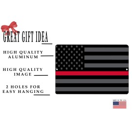 Rogue River Tactical Thin Red Line Firefighter Flag Metal Tin Sign Wall Decor...