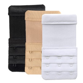 YARBAR Bra Extender, Bra, Extension Hook, 3 Tiers, Elastic Bra, Extension Hook, Women's, Bra Hook, Adjustable, Set of 3, 3 colors, hook interval: 3/4"