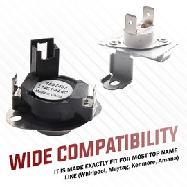 UPGRADED 280148 Dryer Thermal Cut Off Kit Includes 8557403 Thermostat & 8318314 Thermal Fuse - Compatible with May-tag, Whirlpool Dryers– Replaces: AP3874047, 1175772, PS11746386, WP8557403, PS991443