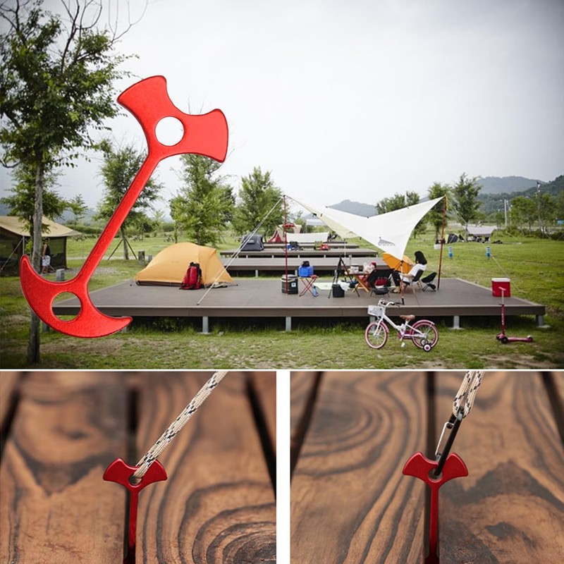 Tent Windproof Rope Fish Bone Nail Buckles, 20Pcs Alloy Fish