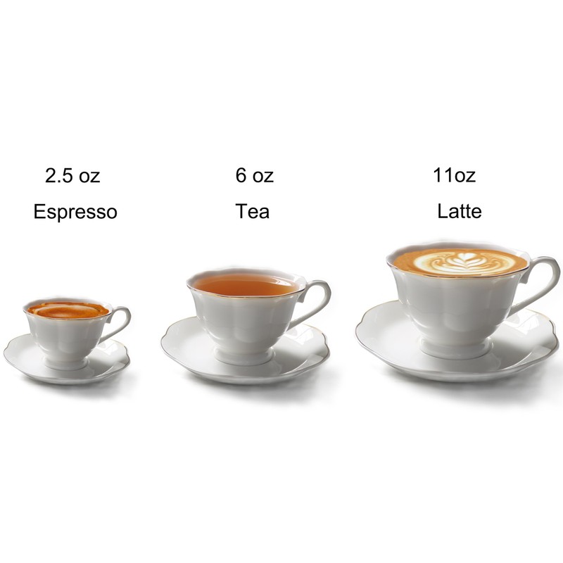 Guangyang 12 Pieces Tea Cup set Fine Porcelain 6oz Cup