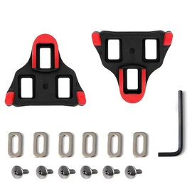 Laxzo ® Grip Cycling Cleats With Positioner Function Compatible With Shimano SM-SH10 SPD-SL Anti-Slip TPU Surface Bicycle Cleat MTB Cycling Shoes Red