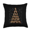 Gingerbread Xmas Tree Ornaments Ginger Cookies Christmas Throw Pillow