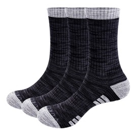 YUEDGE Men's Socks, Thick, Durable, Work Socks, Sports, Climbing Socks, Cushion, Active Wear Crew Socks, Premium Cotton, Sweat Absorbent, Odor Resistant, 3 Pair Set, 9.8 - 11.4 inches (25 - 29 cm),