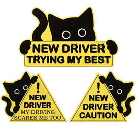 3PCS Cat Student Driver Magnet, Please Be Patient Car Signs