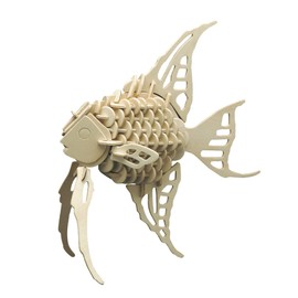 Pebaro 852/2 Holzbausatz Fisch, 3D Puzzle, Modellbausatz, Basteln mit Holz, Holzpuzzle Tier, vorgestanzte Holzplatte, inkl. Schmirgelpapier, ausbrechen, zusammenstecken, fertig, Geschenkidee