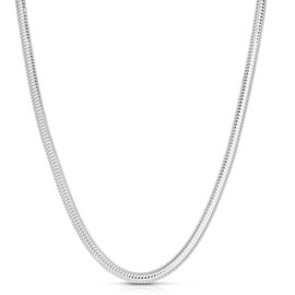 ARGENTO REALE 925 Sterling Silver Necklace 2MM-5MM Snake Chain Necklace, Round Flexible Italian Snake Chain Necklace 16-30, silver necklace made in italy