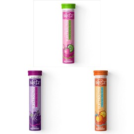 SELTZ Kit Electrolitos Tableta Efervescente, Sabores fresa kiwi, uva y naranja, 39 Tabletas, 3 Pack                                                   