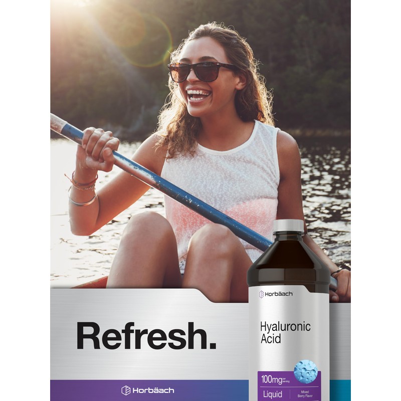 Horbäach Liquid Hyaluronic Acid Supplement | 100 mg | 16