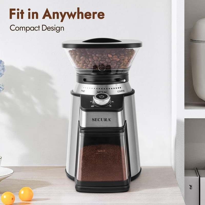 Secura Electric Conical Burr Coffee Grinder With 17 Grind Settings