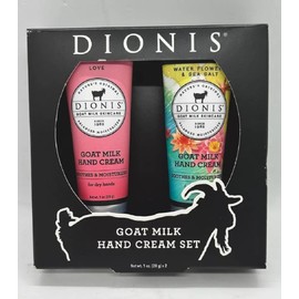 Dionis Goat Milk Hand Cream 2pc Set Love & Water Flowers & Sea Salt 1oz