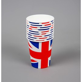 SHATCHI 10pcs Great Britain Union Jack Party Paper Cups Tableware King's Coronation Party Supplies Britain Pub BBQ Royal Theme Table Decorations