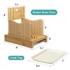 Bamboo Bread Slicer - Adjustable Width Guides. Sturdy Wooden Cutting