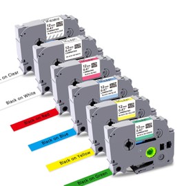 UNOKA 12 mm Compatible with Brother P touch H100LB PT-D210 D400 H200 H107B P700 1000 1010 E100 H105, Replacement Tape for Brother P-touch Labelling Device 12 mm, TZe-231 TZe-131 431 531 6 31 73 1 US