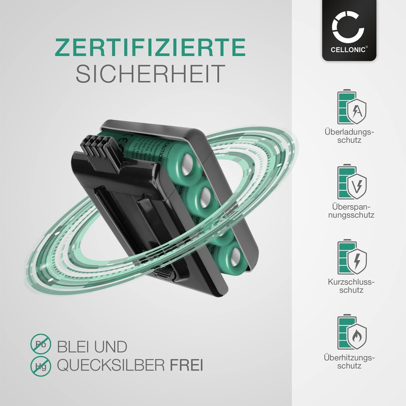 CELLONIC Akku kompatibel mit Dyson DC16, DC16 Animalpro, D12 Cordless