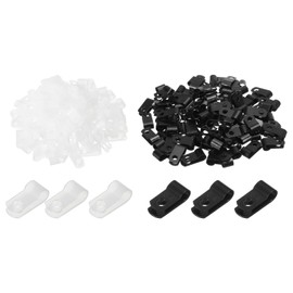 MECCANIXITY R-Type Cable Clip Wire Clamp, 6.4mm 0.25 Inch Nylon Screw Mounting Cord Fastener Clips with Screws White Black for Wire Management Pack of 200