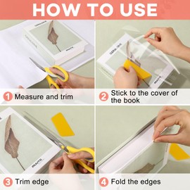 Contact Paper Clear 4 Rolls 18 in X 4.5 ft Book Cover Protector for Books Clear Adhesive Protective Liner for Crafts Paperback Textbook Hard Covers Documents