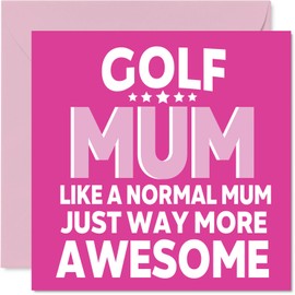 Golf Birthday Card for Mum - Awesome Mum Sports - Happy Birthday Card for Women, 145mm Female Greeting Cards