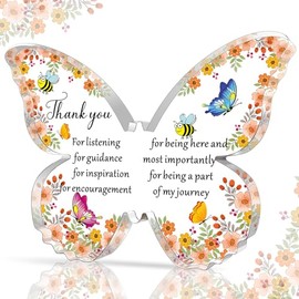 QMVMV Thank You Gifts - Acrylic Desk Decor with Appreciation Message for Women,Teacher,Coworkers,Friend,Boss - Ideal Birthday,Christmas & Office Present for Teachers & Friends