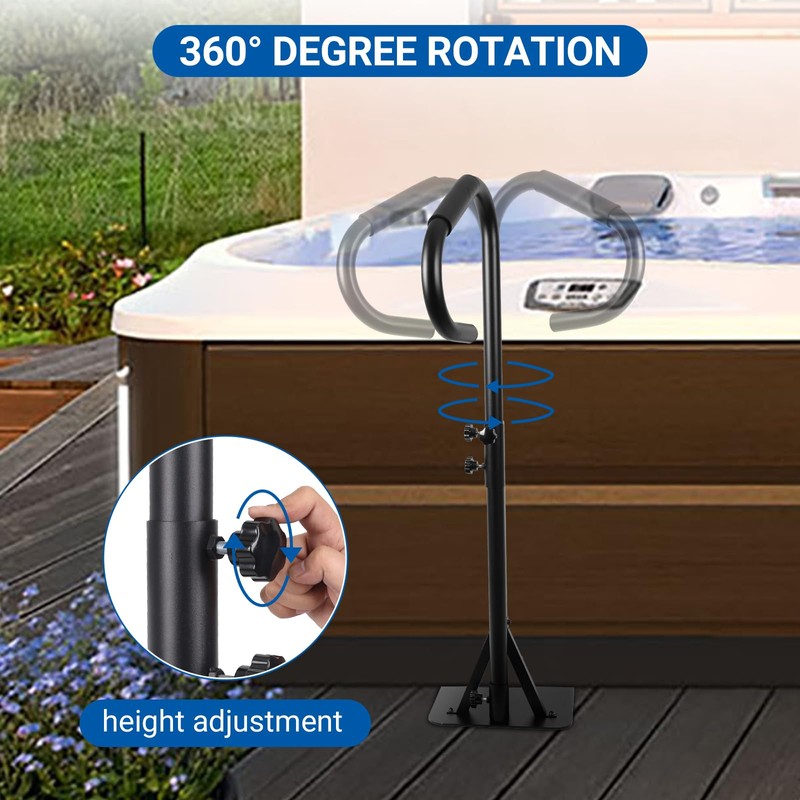 MERXENG Hot Tub Handrail, 360 Rotatable Spa Side Handrail with