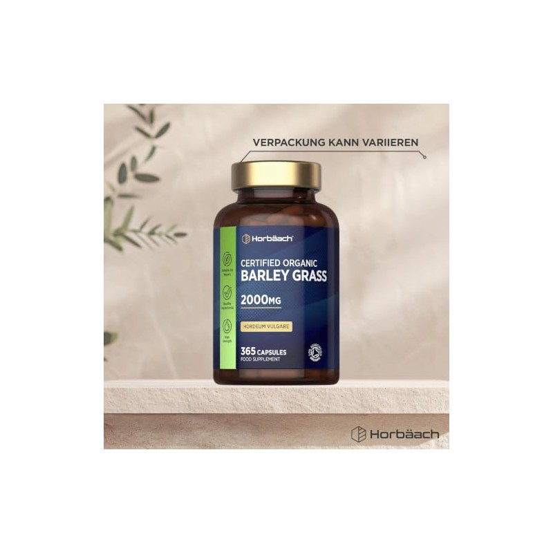 Organic Barley Grass Capsules 2000 mg | 666 mg per