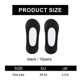 TNSOYCA No Show Socks for Women, 10 Pairs Non Slip Invisible Boat Socks Ladies Pop Sock, Thin Low Cut Non Slip Boat Sock for Loafer Flats Shoes