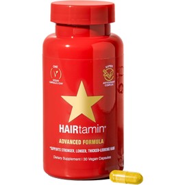 HAIRtamin Suplemento vitamínico de biotina para rápido crecimiento del cabello Sin gluten, 30 cápsulas vegetarianas Para un cabello más fuerte, más