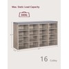 DINZI LVJ Shoe Storage Bench with Cushion, 16-Cubby Shoe Rack,