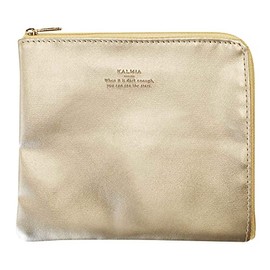 Kijapan 166191 Mask Pouch, Antibacterial, Deodorizing, Washable, Faux Leather, Fashionable, Two-tone, Gold, 6.7 x 0.4 x 5.9 inches (17 x 1 x 15 cm)