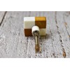 ARTISNO White Rectangular Marble Knob, Modern Cabinet Knob, Decorative Hardware,